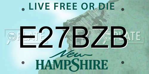 E27BZB New Hampshire License Plate