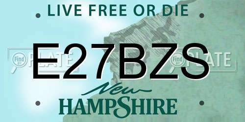 E27BZS New Hampshire License Plate