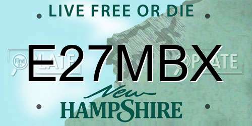 E27MBX New Hampshire License Plate