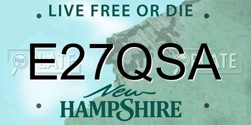 E27QSA New Hampshire License Plate