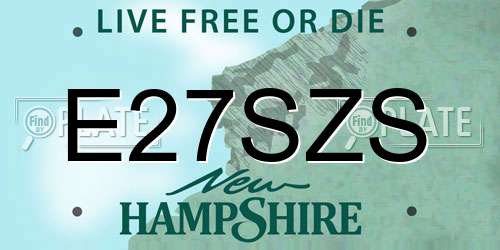E27SZS New Hampshire License Plate