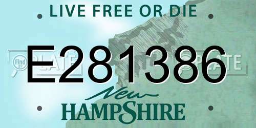 E281386 New Hampshire License Plate