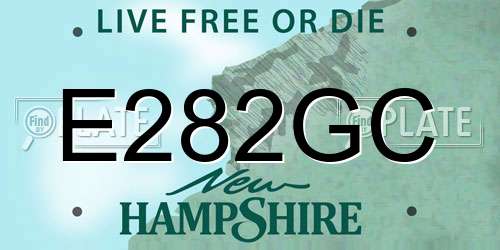 E282GC New Hampshire License Plate