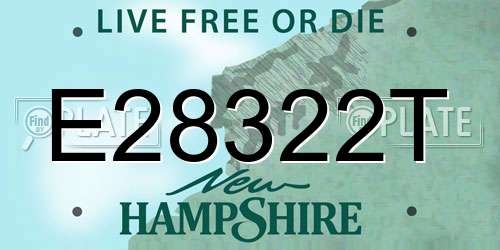 E28322T New Hampshire License Plate