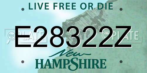 E28322Z New Hampshire License Plate