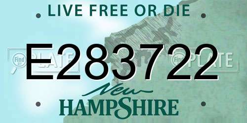 E283722 New Hampshire License Plate
