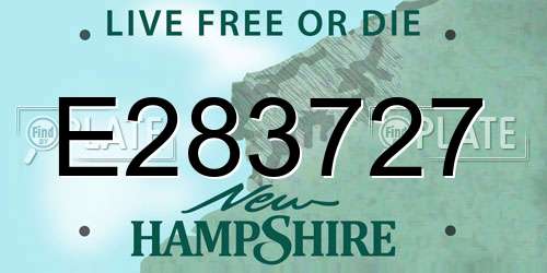 E283727 New Hampshire License Plate