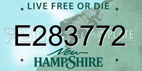 E283772 New Hampshire License Plate