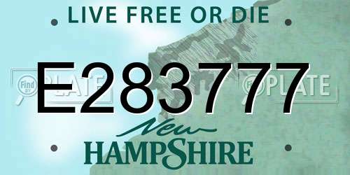 E283777 New Hampshire License Plate