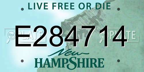 E284714 New Hampshire License Plate