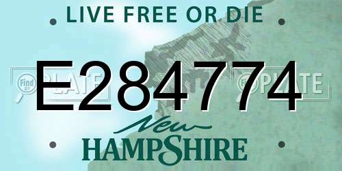 E284774 New Hampshire License Plate