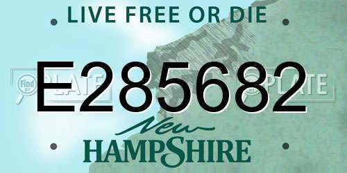 E285682 New Hampshire License Plate