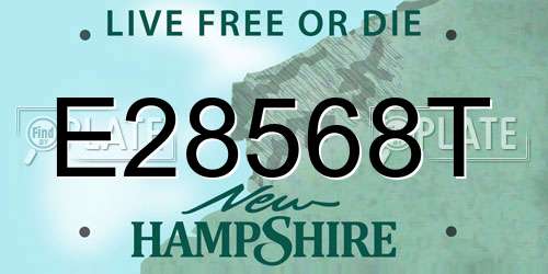 E28568T New Hampshire License Plate