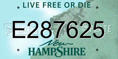 E287625 New Hampshire License Plate