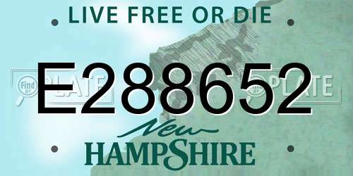 E288652 New Hampshire License Plate