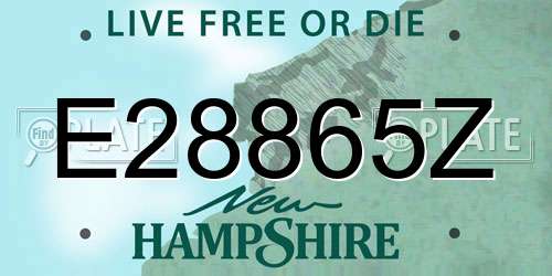E28865Z New Hampshire License Plate