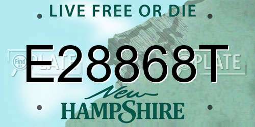 E28868T New Hampshire License Plate