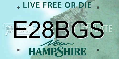 E28BGS New Hampshire License Plate