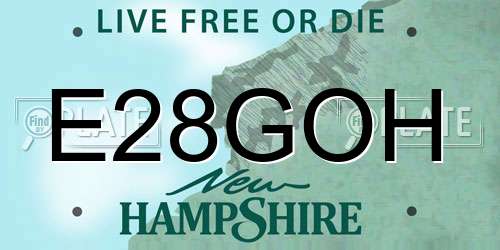 E28GOH New Hampshire License Plate