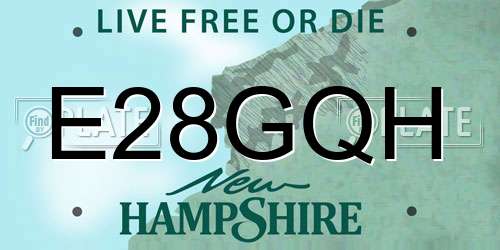 E28GQH New Hampshire License Plate