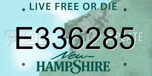 E336285 New Hampshire License Plate
