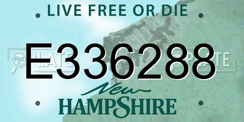 E336288 New Hampshire License Plate