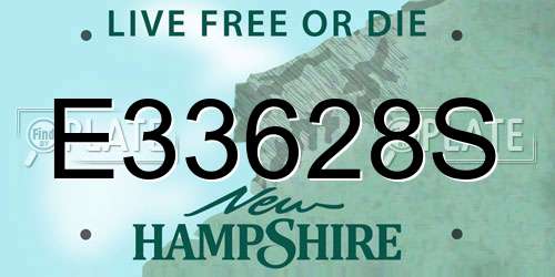 E33628S New Hampshire License Plate