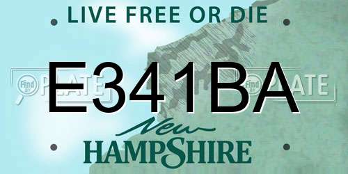 E341BA New Hampshire License Plate
