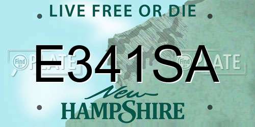 E341SA New Hampshire License Plate