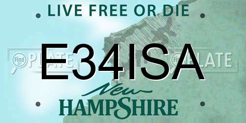 E34ISA New Hampshire License Plate