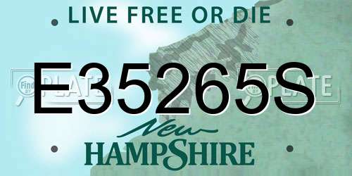 E35265S New Hampshire License Plate