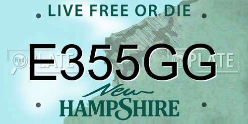 E355GG New Hampshire License Plate