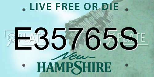 E35765S New Hampshire License Plate
