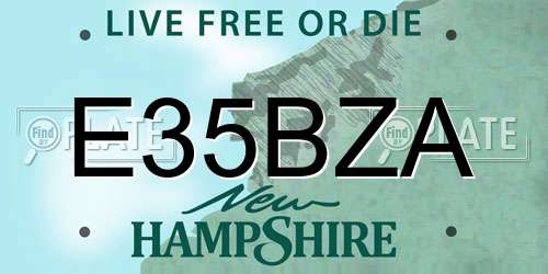E35BZA New Hampshire License Plate