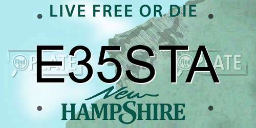 E35STA New Hampshire License Plate