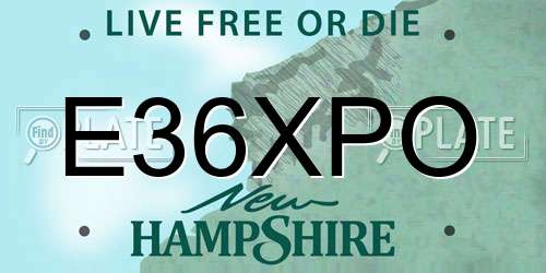 E36XPO New Hampshire License Plate