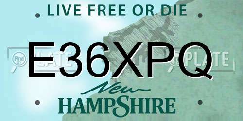 E36XPQ New Hampshire License Plate