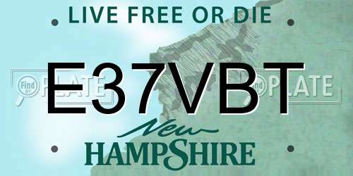 E37VBT New Hampshire License Plate