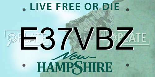 E37VBZ New Hampshire License Plate