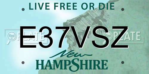 E37VSZ New Hampshire License Plate
