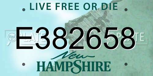 E382658 New Hampshire License Plate