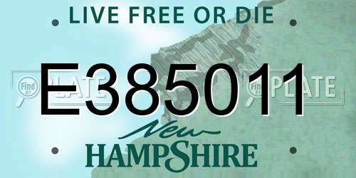 E385011 New Hampshire License Plate