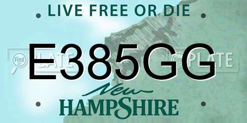 E385GG New Hampshire License Plate