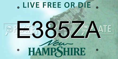 E385ZA New Hampshire License Plate