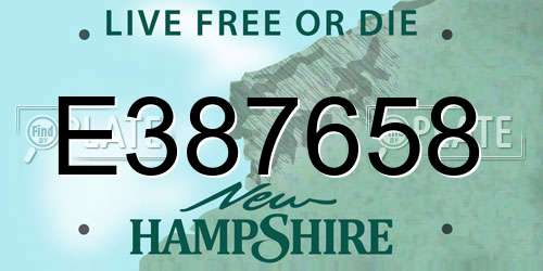 E387658 New Hampshire License Plate