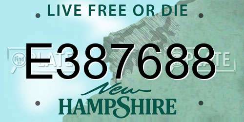 E387688 New Hampshire License Plate