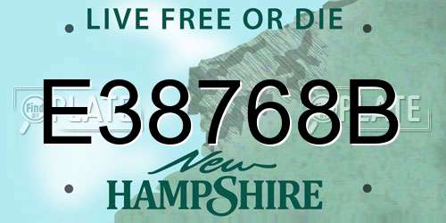 E38768B New Hampshire License Plate