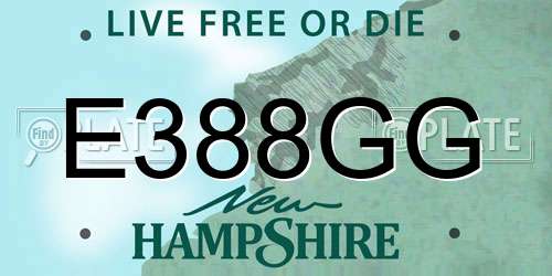 E388GG New Hampshire License Plate