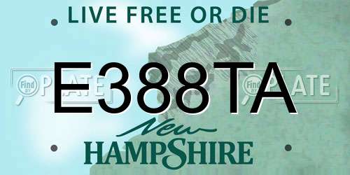 E388TA New Hampshire License Plate