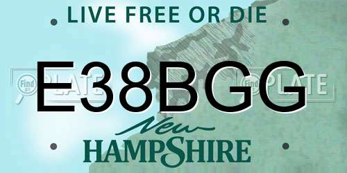 E38BGG New Hampshire License Plate